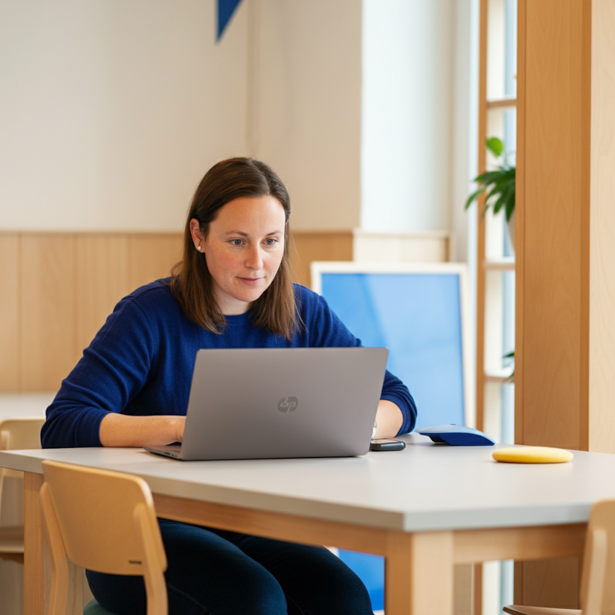 Startup working at laptop